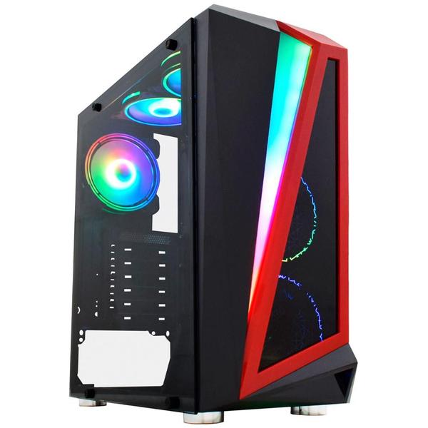 Imagem de Gabinete Gamer K-Mex Hawk 3 - LED RGB - Painel Lateral de Vidro Temperado - Mid Tower - CG03QI