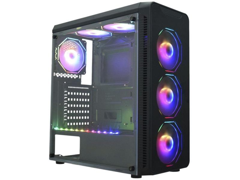 Imagem de Gabinete Gamer K-Mex Infinity Polygon CG-08G8 RGB ATX 6 FANs Preto