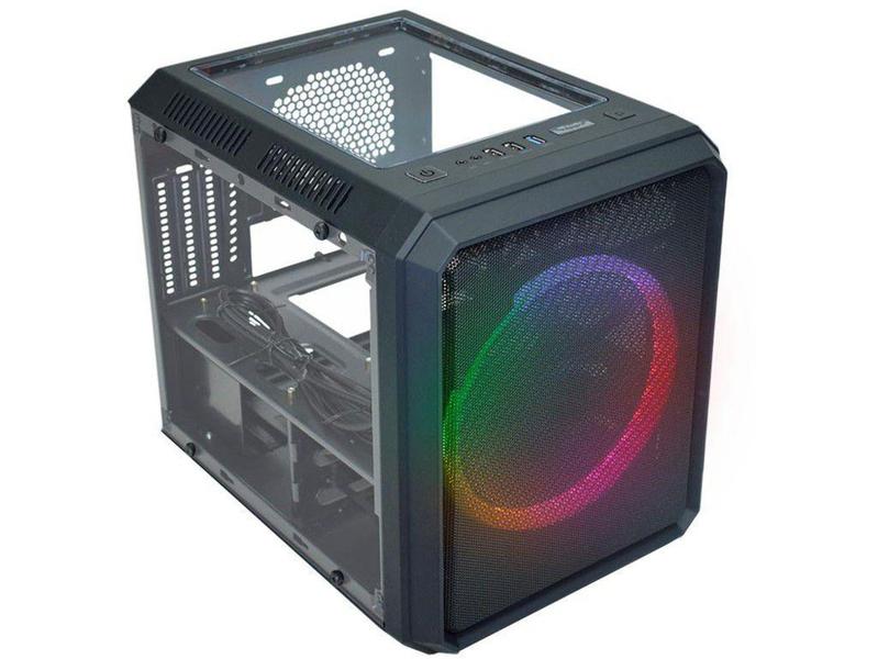 Imagem de Gabinete Gamer K-Mex Microcraft V CG-05RC - RGB ATX 3 FANs Preto