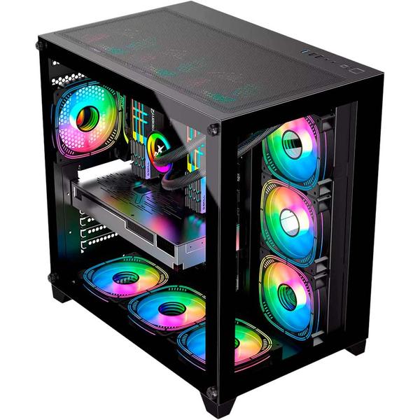 Imagem de Gabinete gamer k-mex space cg-p2r4 preto atx vidro lateral sem fan cgp2r4rh001cb0x