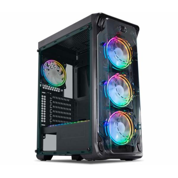 Imagem de Gabinete Gamer K-Mex Trooper - Lateral em Acrílico - com 3 Coolers e Fita LED RGB - CGA1B1RH001CBOX