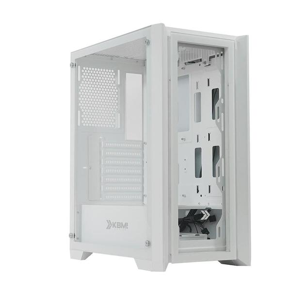 Imagem de Gabinete Gamer KBM! GAMING GN100 Mid Tower, ATX, Lateral e Frontal em Vidro, Branco - KGGN100BR