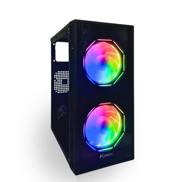 Gabinete Gamer Ktrok 2 Fans Rgb Lateral Acrílico Kt-15 Imagem de Gabinete Gamer Ktrok 2 Fans Rgb Lateral Acrílico Kt-15