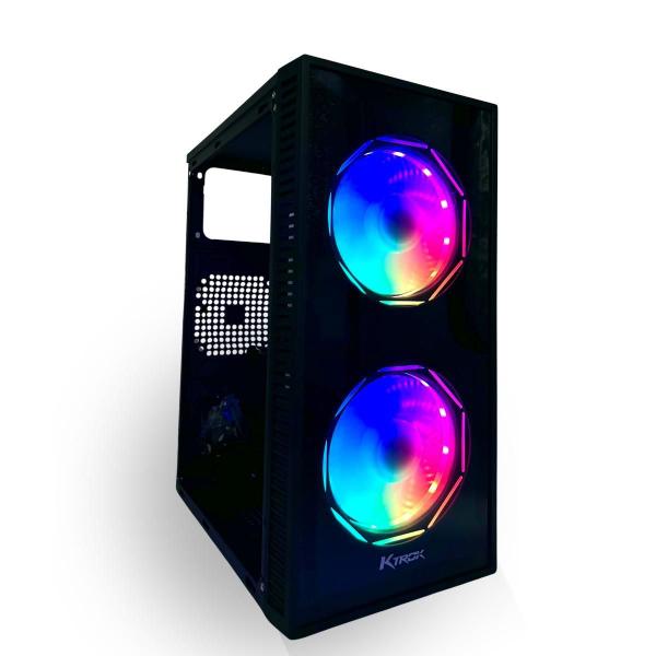 Gabinete Gamer Ktrok 2 Fans Rgb Lateral Acrílico Kt-15 Imagem de Gabinete Gamer Ktrok 2 Fans Rgb Lateral Acrílico Kt-15