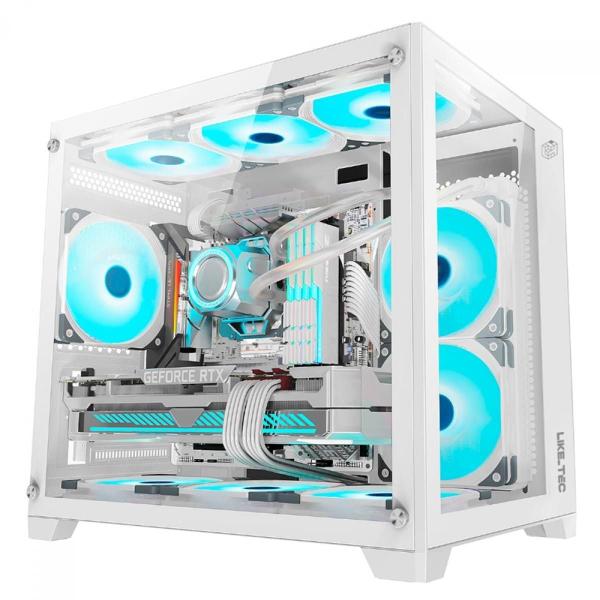 Imagem de Gabinete Gamer Liketec Cube Kirra Snow Rgb Vidro Temperado