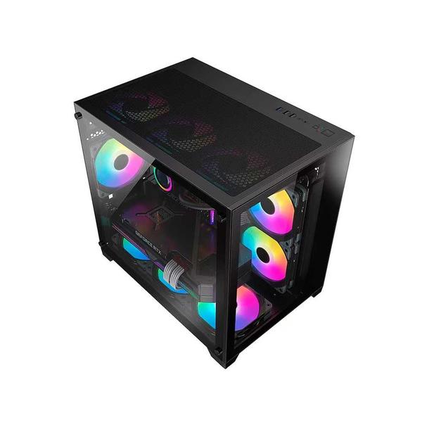 Gabinete Gamer Liketec Kirra Black Rgb Com Fan Micro Atx Preto 2033 Imagem de Gabinete Gamer Liketec Kirra Black Rgb Com Fan Micro Atx Preto 2033