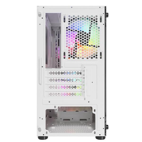 Imagem de Gabinete Gamer Liketec Revolution Snow, Mid Tower, Vidro Temperado, Sem Fonte, Com 3 Fans RGB, Branco