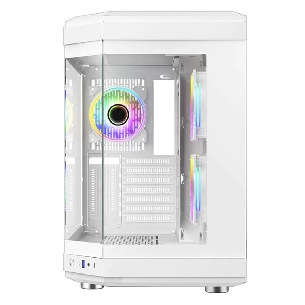 Imagem de Gabinete Gamer Liketec Unreal Snow, Cube Desing, Mid Tower, Vidro Temperado, Sem Fonte, Sem Fans, Branco