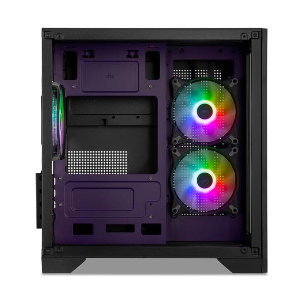 Imagem de Gabinete Gamer Mancer CV100 Purple Edition, ARGB, Mid-Tower, Lateral De Vidro, Com 3 Fans, Preto, MCR-CV100-PEB