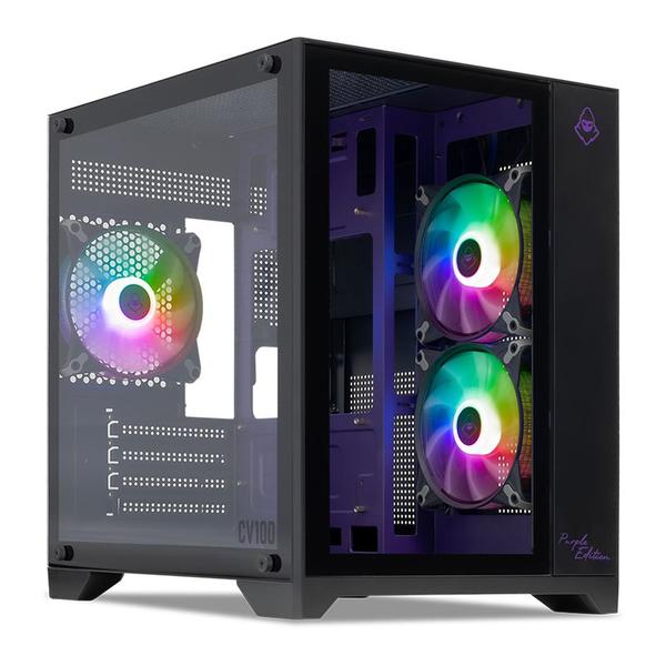 Gabinete Gamer Mancer CV100 Purple Edition, ARGB, Mid-Tower, Lateral De Vidro, Com 3 Fans, Preto, MCR-CV100-PEB Imagem de Gabinete Gamer Mancer CV100 Purple Edition, ARGB, Mid-Tower, Lateral De Vidro, Com 3 Fans, Preto, MCR-CV100-PEB