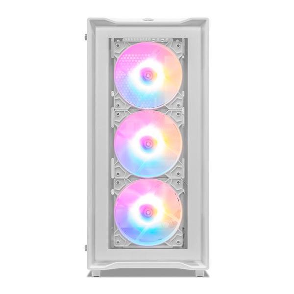 Gabinete Gamer Mancer Ward V2, RGB, Mid-Tower, Lateral De Vidro, Com 3 Fans, Branco, MCR-WRDV2-WH Imagem de Gabinete Gamer Mancer Ward V2, RGB, Mid-Tower, Lateral De Vidro, Com 3 Fans, Branco, MCR-WRDV2-WH
