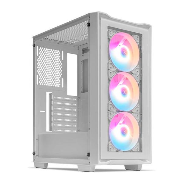 Imagem de Gabinete Gamer Mancer Ward V2, RGB, Mid-Tower, Lateral De Vidro, Com 3 Fans, Branco, MCR-WRDV2-WH