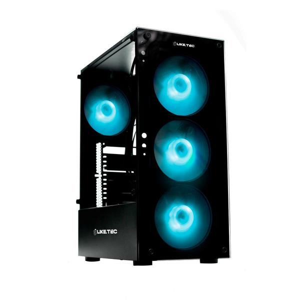 Imagem de Gabinete gamer mid tower 3 fan rgb sem fonte liketec matrix lc-at-matrix-2022