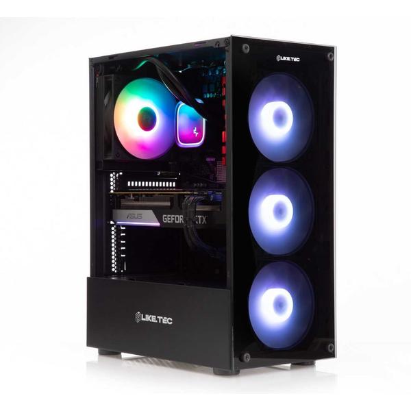 Imagem de Gabinete gamer mid tower 3 fan rgb sem fonte liketec matrix lc-at-matrix-2022