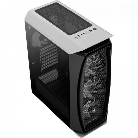Gabinete Gamer MID Tower RGB Aero ONE FROST Branco Aerocool Imagem de Gabinete Gamer MID Tower RGB Aero ONE FROST Branco Aerocool