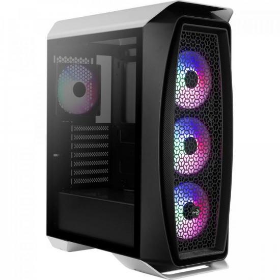Gabinete Gamer MID Tower RGB Aero ONE FROST Branco Aerocool Imagem de Gabinete Gamer MID Tower RGB Aero ONE FROST Branco Aerocool