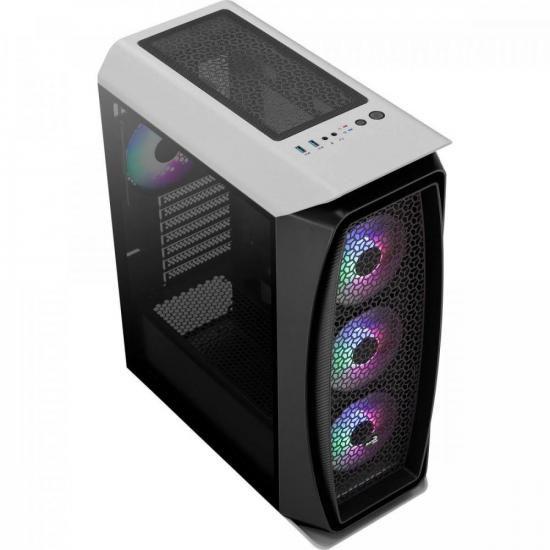 Gabinete Gamer MID Tower RGB Aero ONE FROST Branco Aerocool Imagem de Gabinete Gamer MID Tower RGB Aero ONE FROST Branco Aerocool