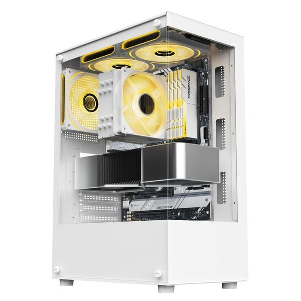 Imagem de Gabinete gamer mid tower sem fan sem fonte liketec heydar snow lc-cb-heydar-2087