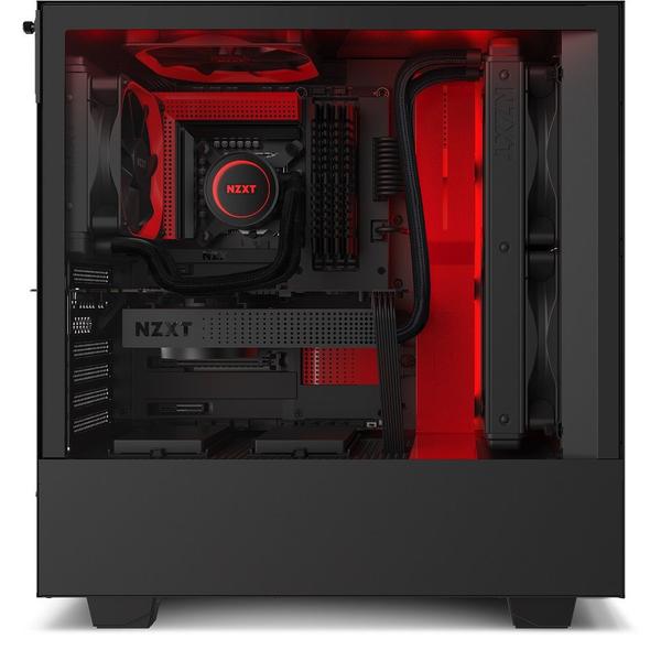 Imagem de Gabinete Gamer Mid Tower Vidro Temperado NZXT H510i H510IBR Preto-Vermelho