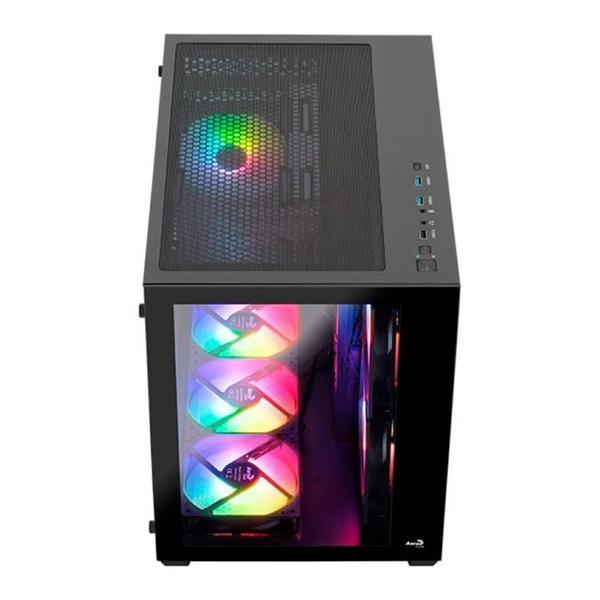 Imagem de Gabinete gamer mini tower 6 fan rgb sem fonte aerocool dryft mini dryft-mini-g-bk-v2