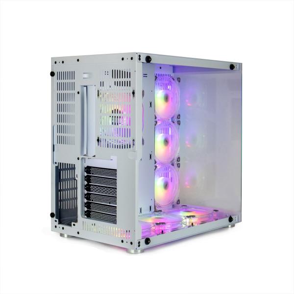 Imagem de Gabinete Gamer Motospeed Hyrax, Atx, Frente E Lateral Em Vidro Temperado, Branco - Hgb700w