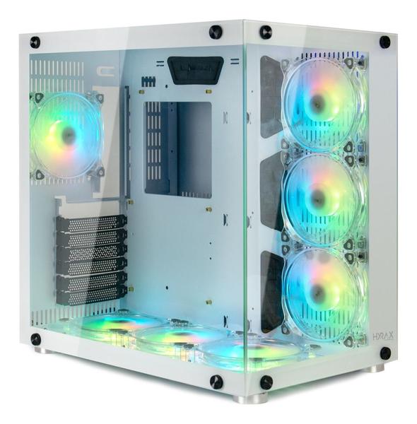 Imagem de Gabinete Gamer Motospeed Hyrax, Atx, Frente E Lateral Em Vidro Temperado, Branco - Hgb700w