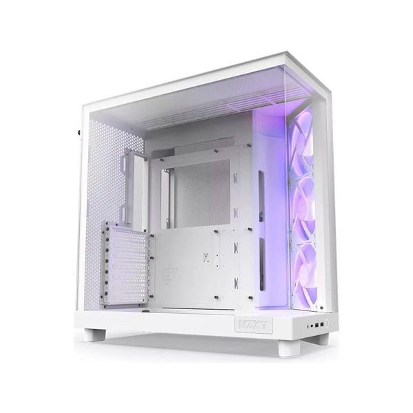 Imagem de Gabinete Gamer NZXT H6 Flow Edition, Mid Tower, RGB,  ATX, Lateral em Vidro, Com Fans, Branco - CC-H61FW-R1