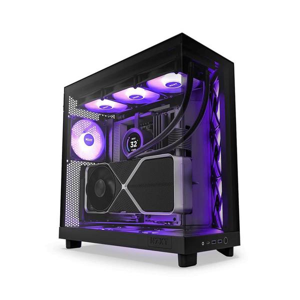 Imagem de Gabinete Gamer NZXT H6 Flow RGB Preto Com 3 Fans F120 RGB