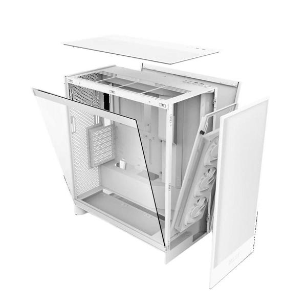Gabinete Gamer NZXT H7 FLOW RGB Lateral Vidro Temperado E-ATX/ATX/MICRO-ATX/MINI-ITX Branco - CM- Imagem de Gabinete Gamer NZXT H7 FLOW RGB Lateral Vidro Temperado E-ATX/ATX/MICRO-ATX/MINI-ITX Branco - CM-