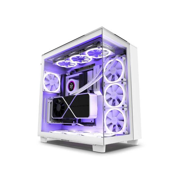 Gabinete Gamer NZXT H9 Elite Lateral Vidro TEMP MINI-ITX/MICRO-ATX/ATX com 4 FANS RGB Branco Imagem de Gabinete Gamer NZXT H9 Elite Lateral Vidro TEMP MINI-ITX/MICRO-ATX/ATX com 4 FANS RGB Branco