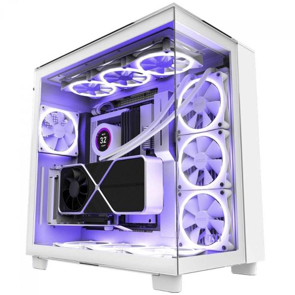 Gabinete Gamer NZXT H9 Elite Lateral Vidro TEMP MINI-ITX/MICRO-ATX/ATX com 4 FANS RGB Branco Imagem de Gabinete Gamer NZXT H9 Elite Lateral Vidro TEMP MINI-ITX/MICRO-ATX/ATX com 4 FANS RGB Branco