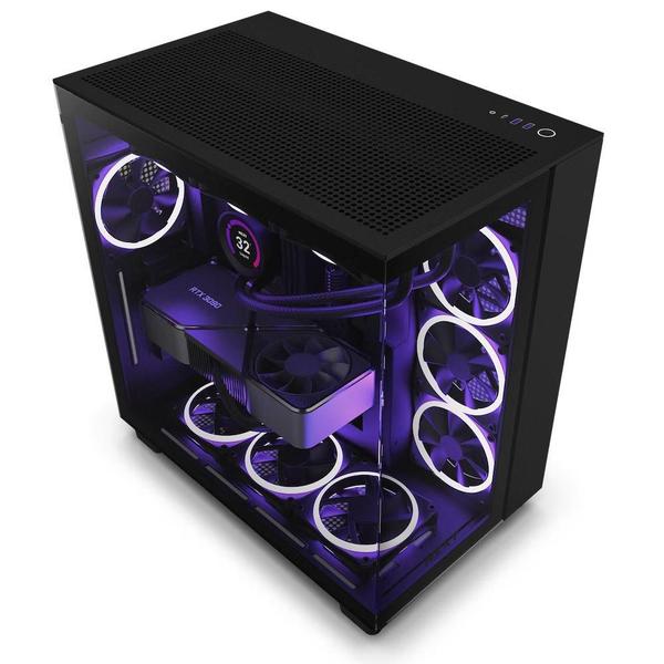 Imagem de Gabinete Gamer NZXT H9 Flow, Mid Tower, ATX, Preto - CM-H91FB-01