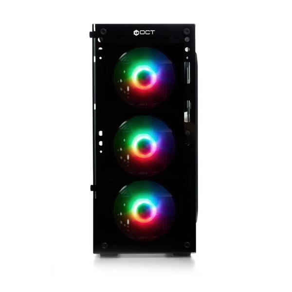 Imagem de Gabinete Gamer OCT Grouper RGB Preto, sem fonte, 4x Fan