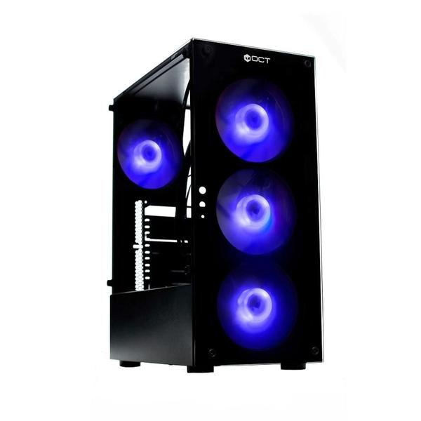 Imagem de Gabinete Gamer OCT Grouper RGB Preto, sem fonte, 4x Fan