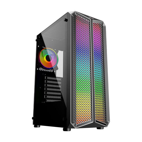 Imagem de Gabinete Gamer OEX Haven GH300, Lateral em Vidro, 1x Cooler LED RGB 120mm, USB 3.0, Preto