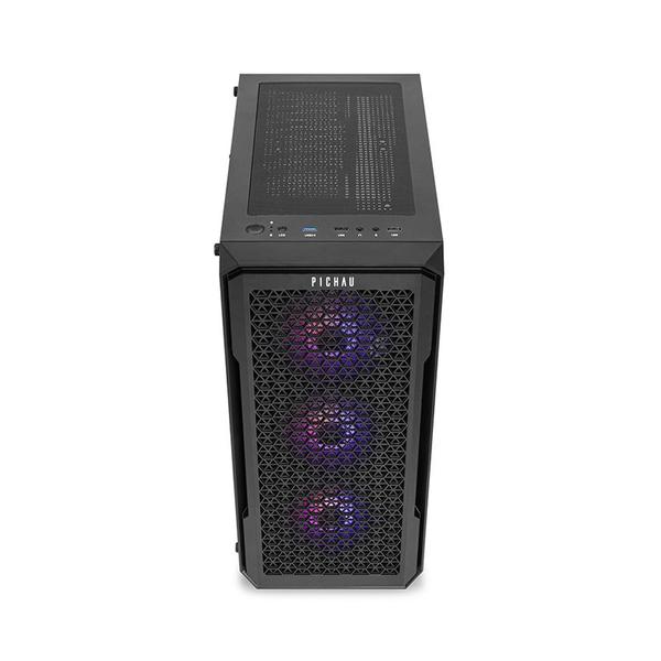 Imagem de Gabinete Gamer Pichau Apus RGB, Mid-Tower, Lateral de Vidro Temperado, Com 3 Fans, Preto, PG-APS-RGB01