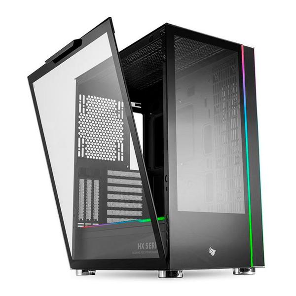 Imagem de Gabinete Gamer Pichau HX600, RGB, Full-Tower, Lateral de Vidro, Preto, PG-HX6-BL01