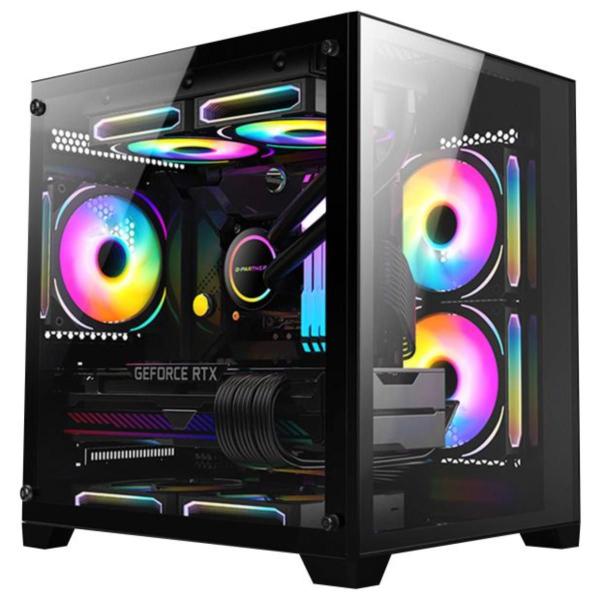 Gabinete Gamer Preto Space Lateral E Frontal Vidro K-Mex Imagem de Gabinete Gamer Preto Space Lateral E Frontal Vidro K-Mex