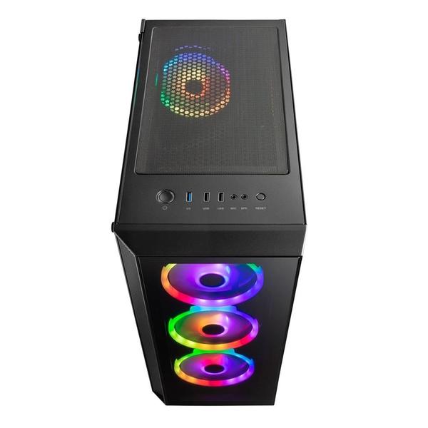 Imagem de Gabinete Gamer Redragon Grapple, Mid Tower, RGB, Lateral em Vidro, Preto - GC-607BK