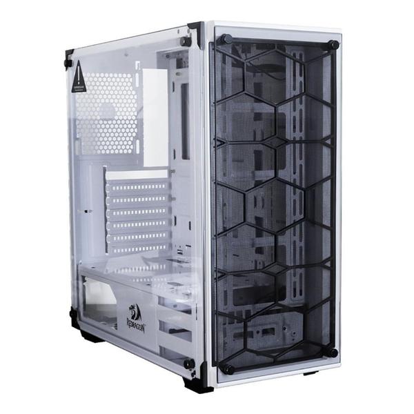 Imagem de Gabinete Gamer Redragon Wheel Jack White, Mid Tower,  Lateral e Frontal em Vidro, Branco - GC-606WH