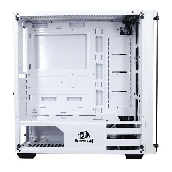 Imagem de Gabinete Gamer Redragon Wheel Jack White, Mid Tower, RGB, Lateral e Frontal em Vidro, Branco - GC-606WH