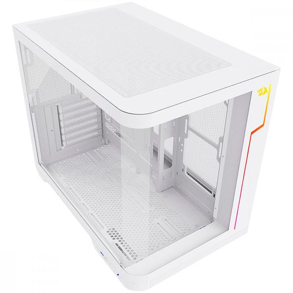 Imagem de Gabinete Gamer Redragon Wideload Extreme RGB Branco Vidro Curvado Sem Fan Mid Tower ATX - CA-605W