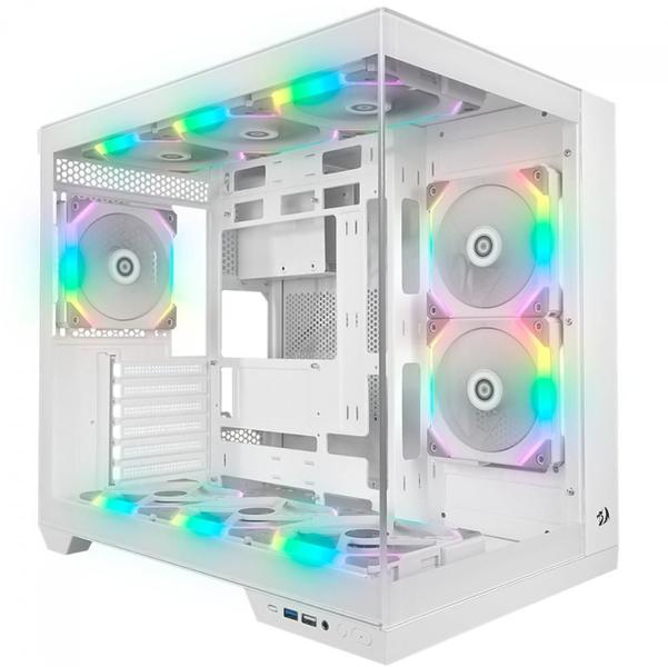 Imagem de Gabinete Gamer Redragon Wideload Pro, Mid Tower, ATX, Branco