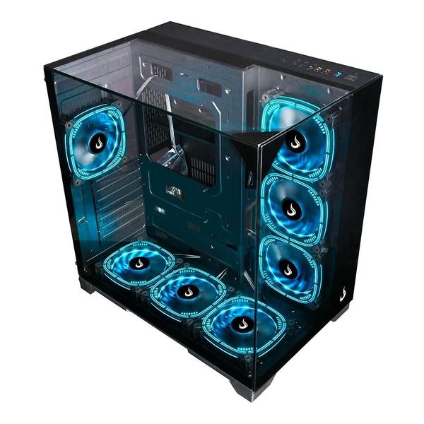 Imagem de Gabinete Gamer Rise Mode Galaxy Full Glass, Mid Tower, ATX, Lateral e Frente em Vidro Temperado, Preto - RM-CA-FG-B