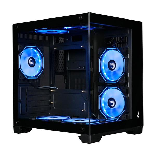 Imagem de Gabinete Gamer Rise Mode Galaxy Glass M Mini, M-ATX, Lateral e Frontal em Vidro Temperado, Preto - RM-GA-GGMN-FB