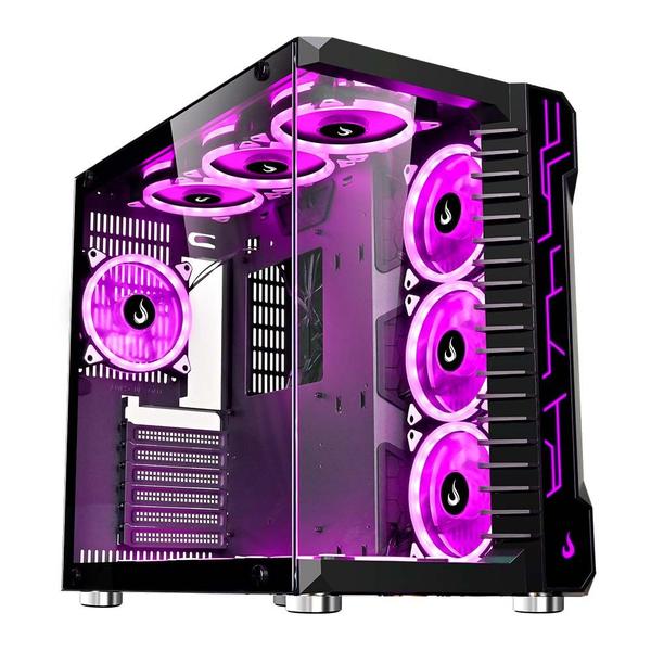 Imagem de Gabinete Gamer Rise Mode Galaxy Glass S/Fan S/Fonte MidTower Lateral/Frontal Vidro Temperado Preto - RM-GA-GG-FB