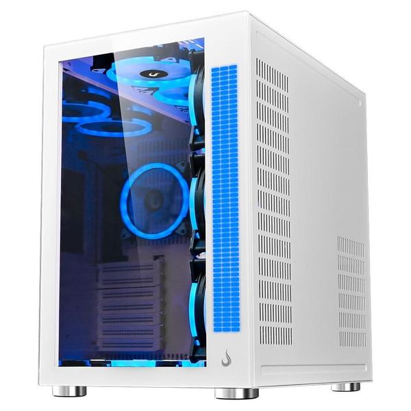 Imagem de Gabinete Gamer Rise Mode Galaxy Glass Sound, Mid Tower, RGB, LED, Lateral e Frontal em Vidro Temperado, Sem Fans, Branco - RM-GA-GGS-FW