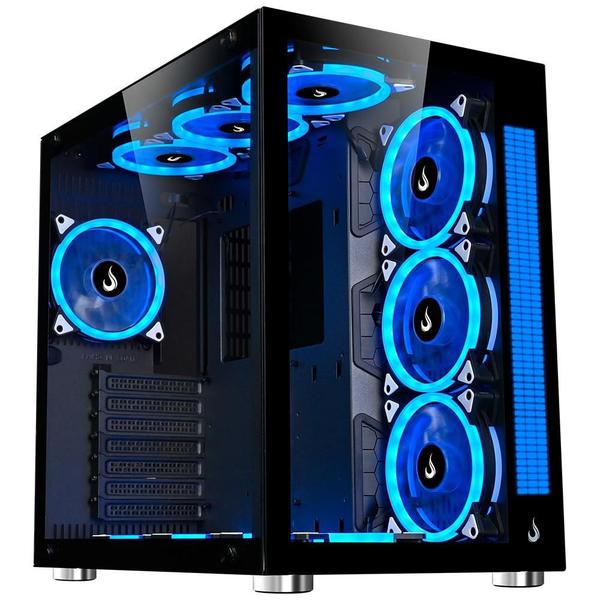 Imagem de Gabinete Gamer Rise Mode Galaxy Glass Sound, Mid Tower, RGB, LED, Lateral e Frontal em Vidro Temperado, Sem Fans, Preto - RM-GA-GGS-FB