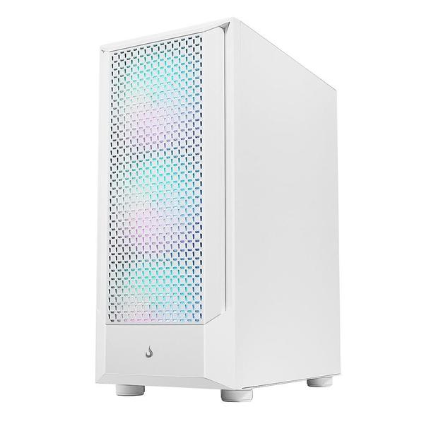 Imagem de Gabinete Gamer Rise Mode Wave White, Mid Tower, Lateral em Vidro Fumê, ARGB, ATX, 3 Cooler Fan ARGB, Branco - RM-WA-BW-ARGB