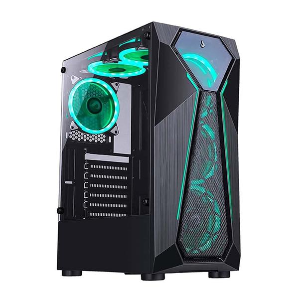 Imagem de Gabinete Gamer Rise Mode X4 Glass, Barra de LED RGB, Lateral em Vidro Fumê, Preto - RM-X4-04-FB